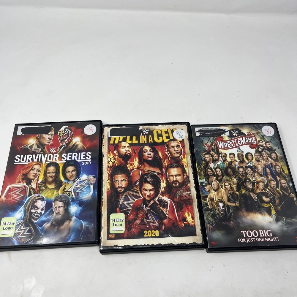 WWE: Survivor Series 2019 Hell In A Cell Wrestlemania 2020 DVD Lot (3)